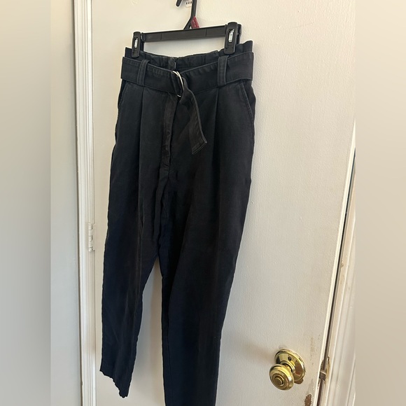 A.L.C. Black Pants w/ Belt Barrel Leg Paper Bag Pants - ALC Diego - Picture 12 of 13